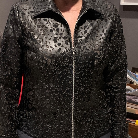 Leather cut out jacket - Picture 1 of 3